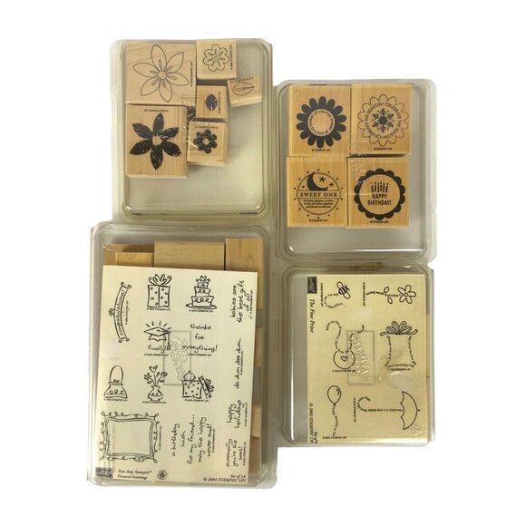 Stampin Up Stamps Lot Of 4 Sets Floral Occasions Two-Step Crafting Card Making - Picture 1 of 10